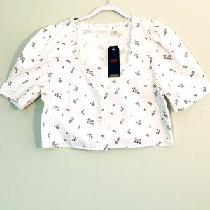 *HP!! Levi’s Joella crop top floral white XXL NWT